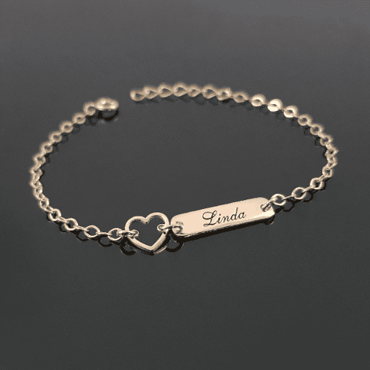 Custom Baby Girl Bar Name Bracelet